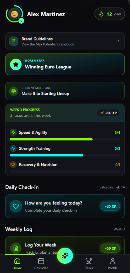 Max Potential App — Home